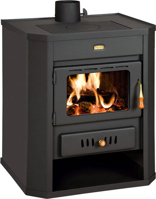Kaminofen Holzofen WD 15 kW | Großer Werkstattofen mit Sichtfenster, Graphitschwarz