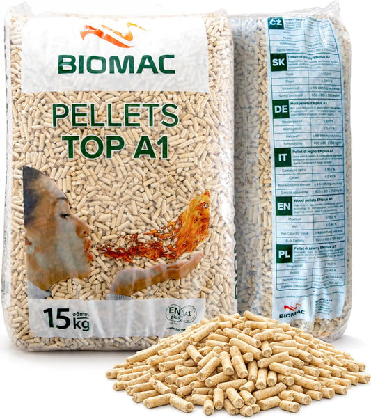 Holzpellets ENplus® A1 Premium 6 mm | 975 kg Palette (65 Säcke) aus Fichte & Kiefer