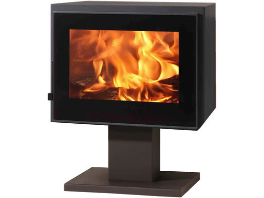 Panadero Kaminofen 7 kW | Zeitloser Holzofen, Gehäuse Stahl Schwarz