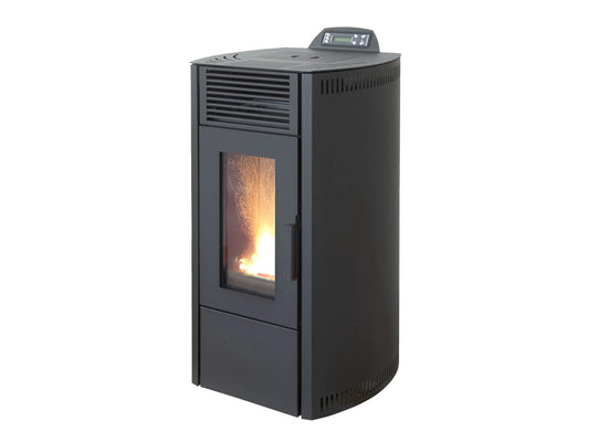 Rowi Pelletofen 8,7 kW | Automatischer Pelletkaminofen, Gehäuse Stahl Schwarz
