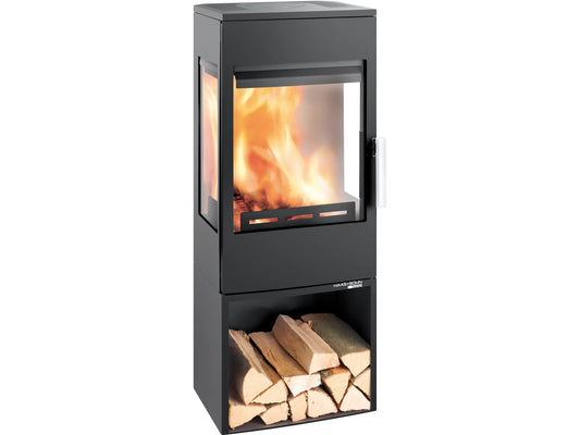 Haas+Sohn Wien Easy II Kaminofen 6,6 kW | Holzofen mit Easy-Control, Stahl Schwarz