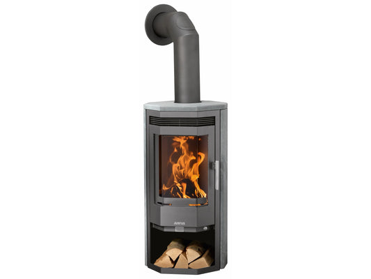 Justus Usedom 5 Dauerbrand-Kaminofen 5 kW | Automatik-Holzofen, Speckstein Gussgrau