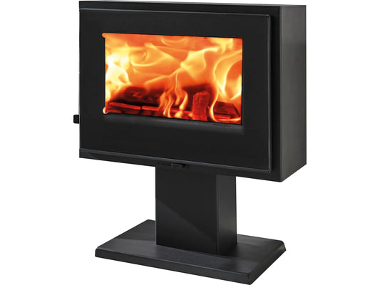 Panadero Kaminofen 7 kW | Zeitloser Holzofen, Gehäuse Stahl Schwarz