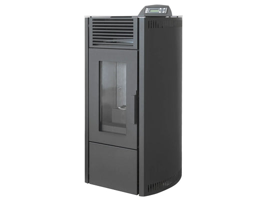 Rowi Pelletofen 7,7 kW | Automatischer Pelletkaminofen, Gehäuse Stahl Schwarz