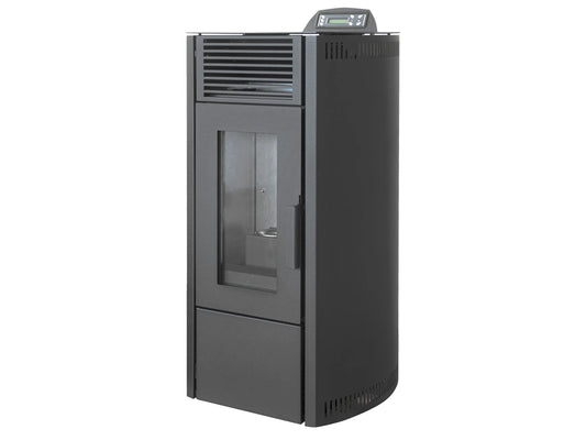 Rowi Pelletofen 8,7 kW | Automatischer Pelletkaminofen, Gehäuse Stahl Schwarz