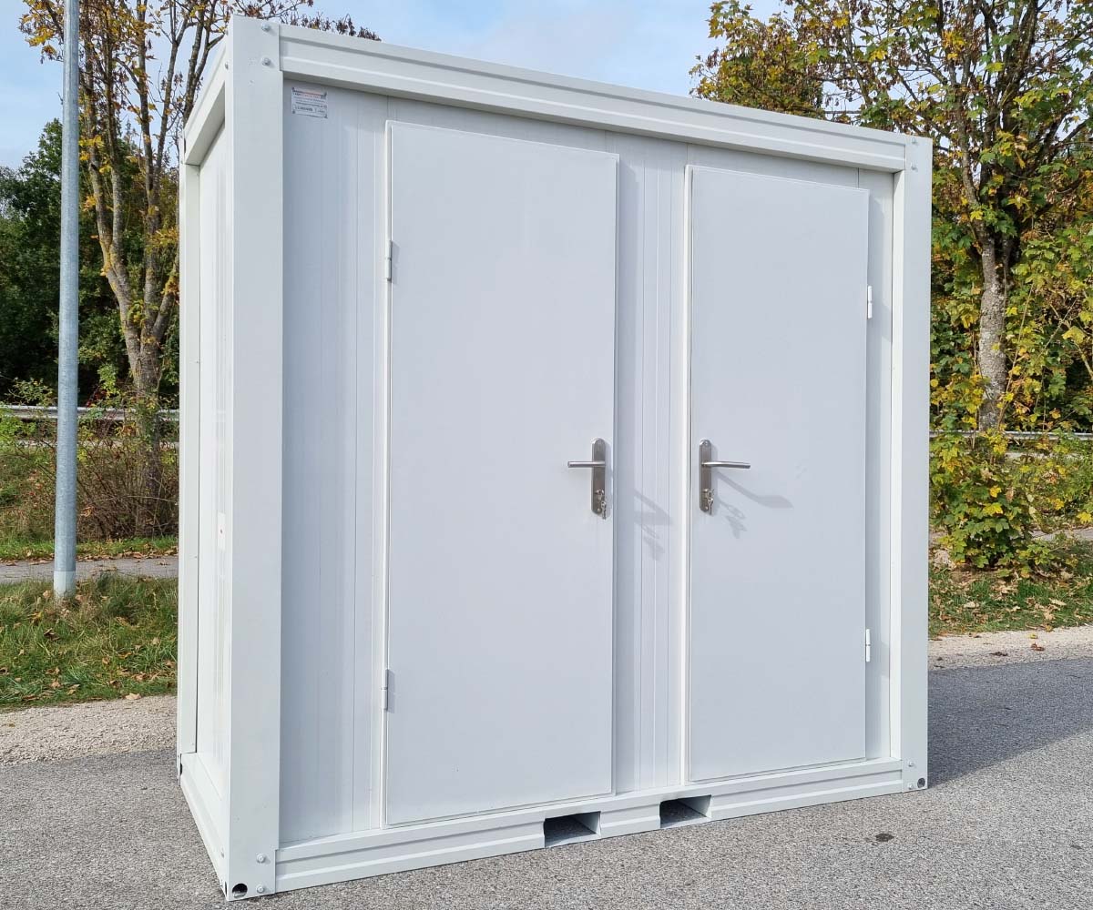 WC Duschcontainer mit Klo Pissoir RAL9002 Weiss