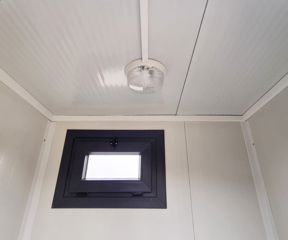 Mobiler Toilettencontainer - WC mit Waschbecken Pissoir und Durchlauferhitzer - Anthrazit