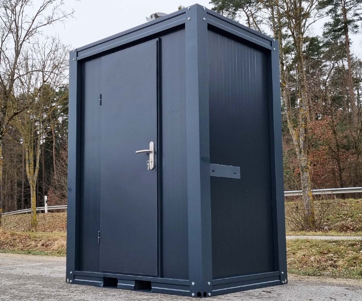 Sanitärcontainer - WC mit Waschbecken und Pissoir RAL7016 Anthrazit