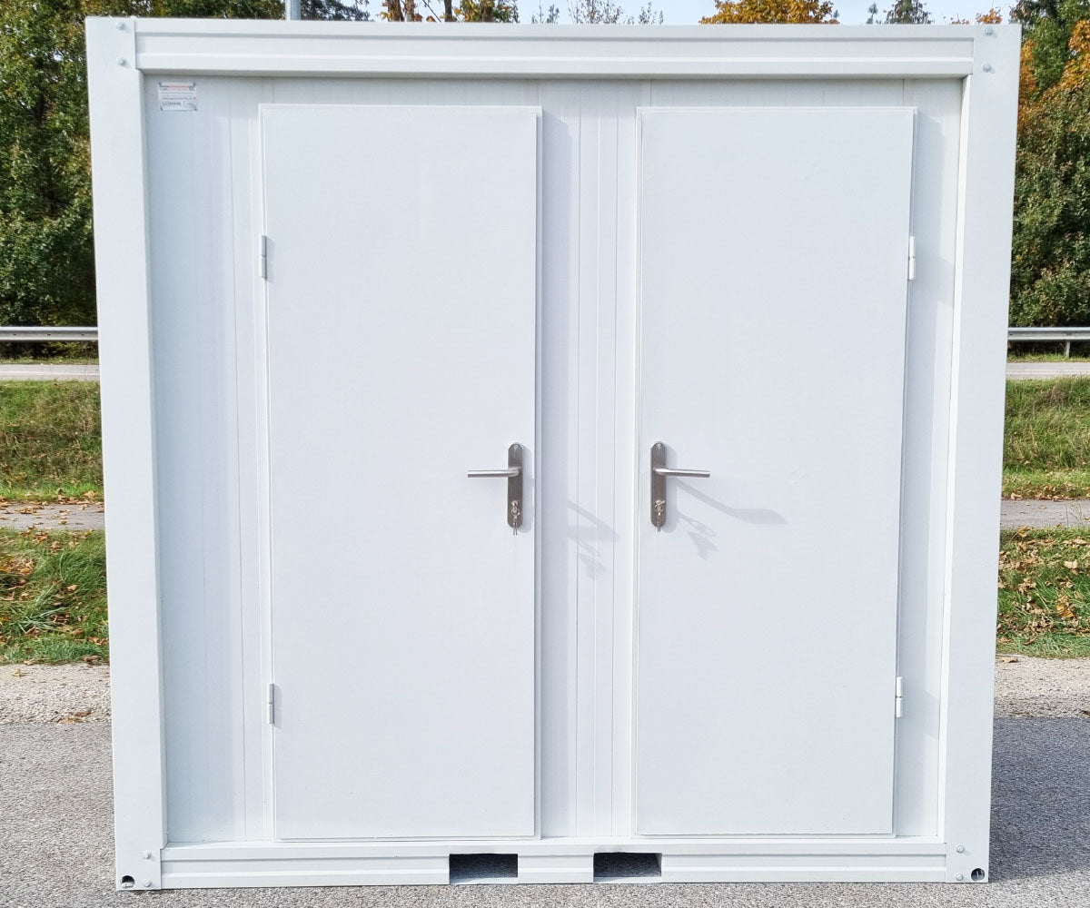 Sanitärcontainer Toilette in weiß für Mann und Frau RAL9002